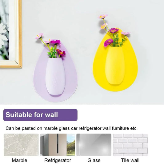 Self-Adhesive Silicone Flower Vase