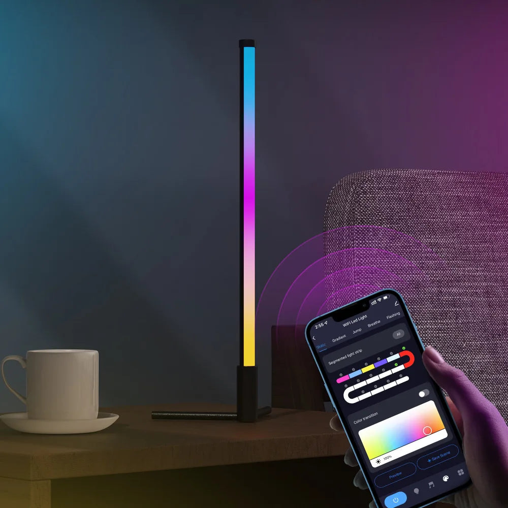 Smart RGB LED Corner Floor Lamp