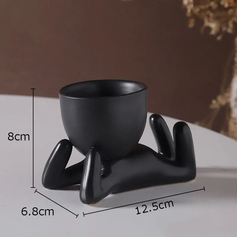 minimalist art figure planter