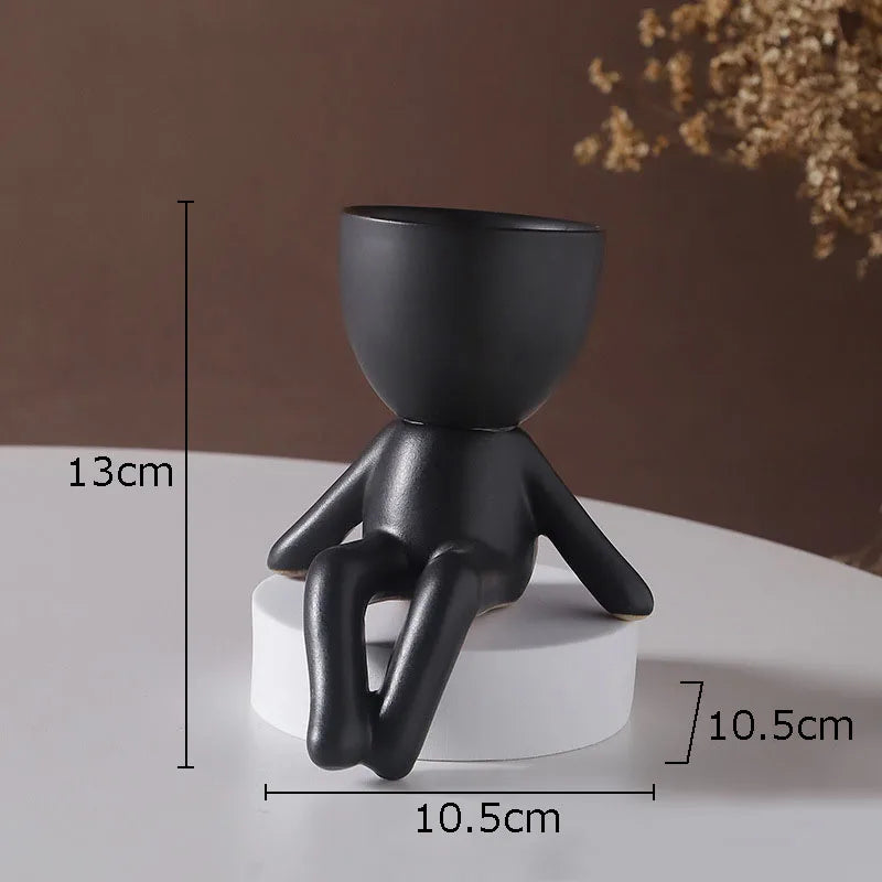 minimalist art figure planter