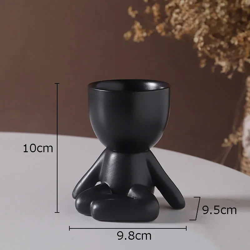 minimalist art figure planter