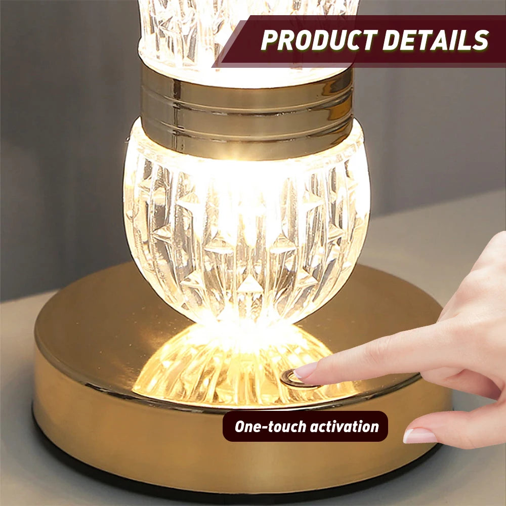 Crystal LED Vase Table Lamp