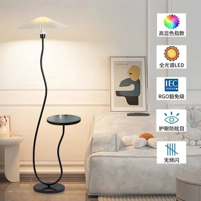 French Vintage Cream Floor Lamp