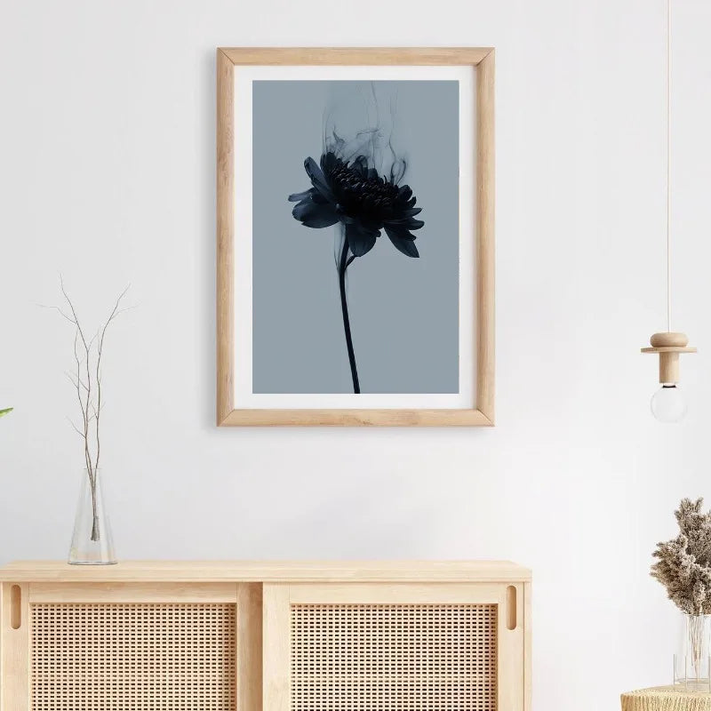 Monochrome Burning Rose & Calla Lily Art