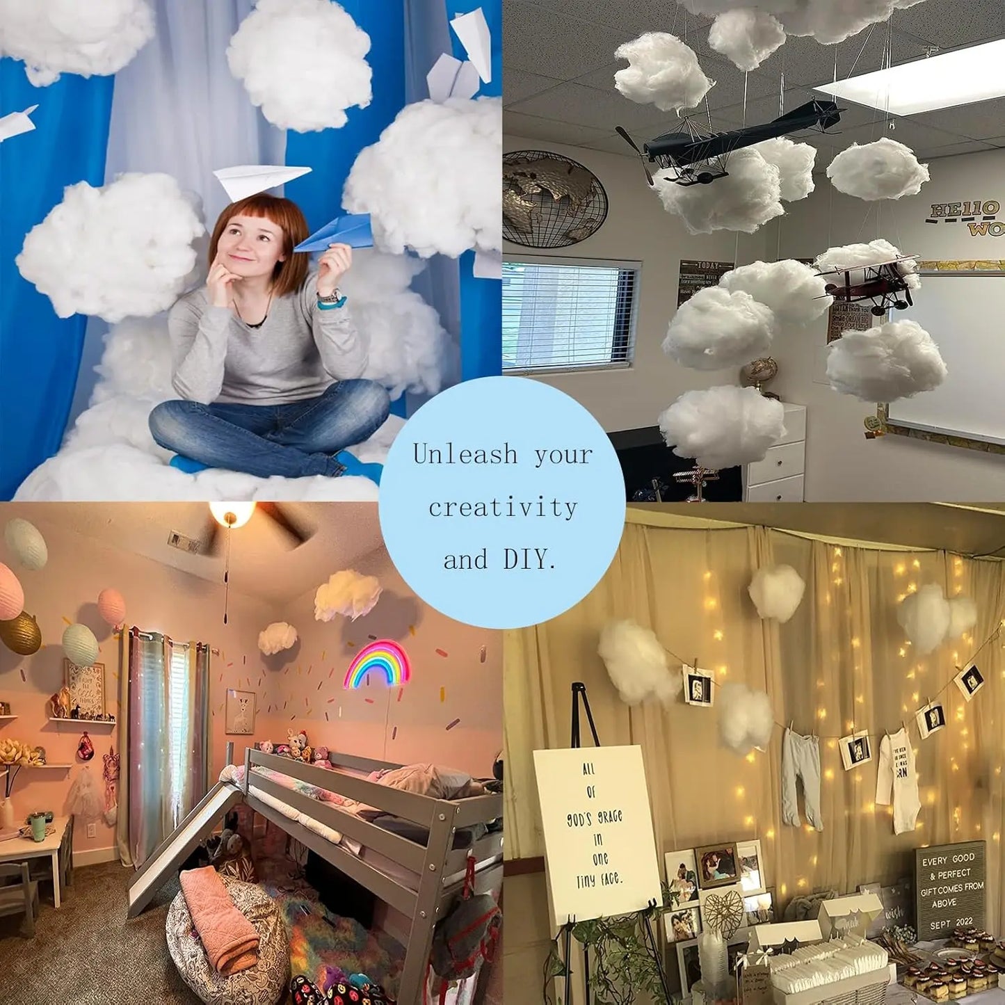 9Pcs Artificial 3D Cotton Clouds