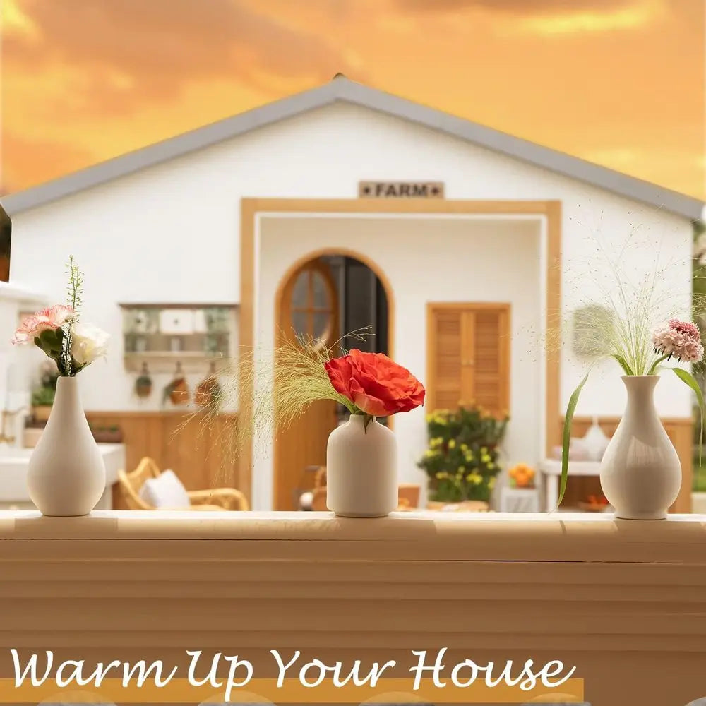 Set of 8 Mini Ceramic Bud Vases