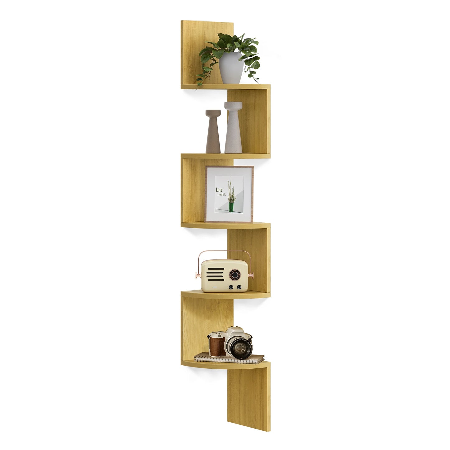 5-Tier Floating Corner Shelf