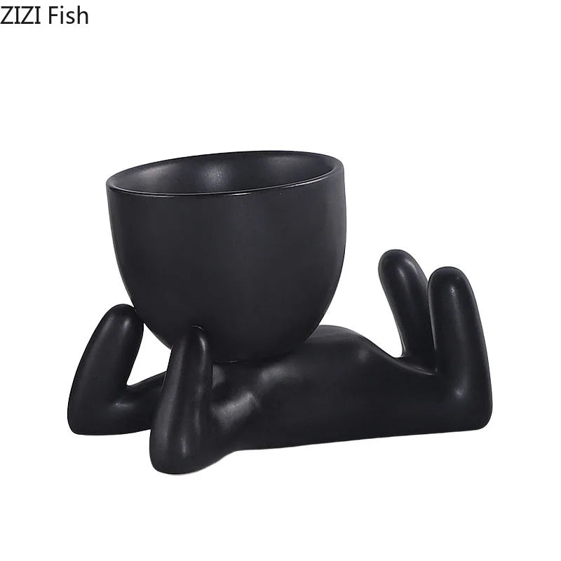 minimalist art figure planter