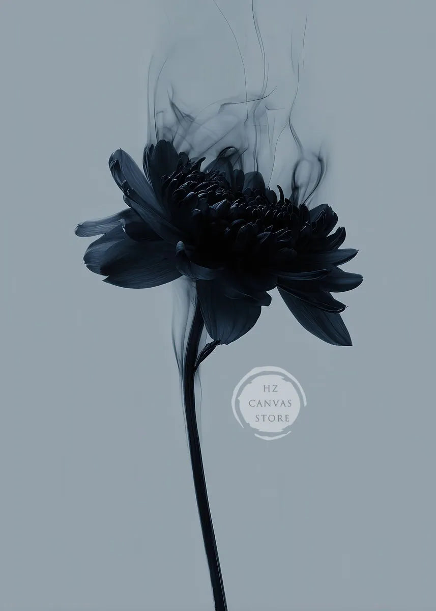 Monochrome Burning Rose & Calla Lily Art