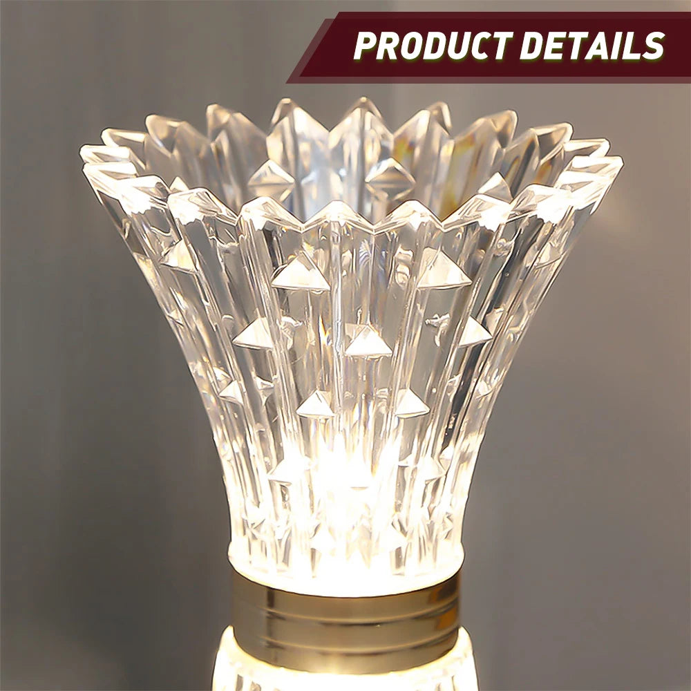 Crystal LED Vase Table Lamp