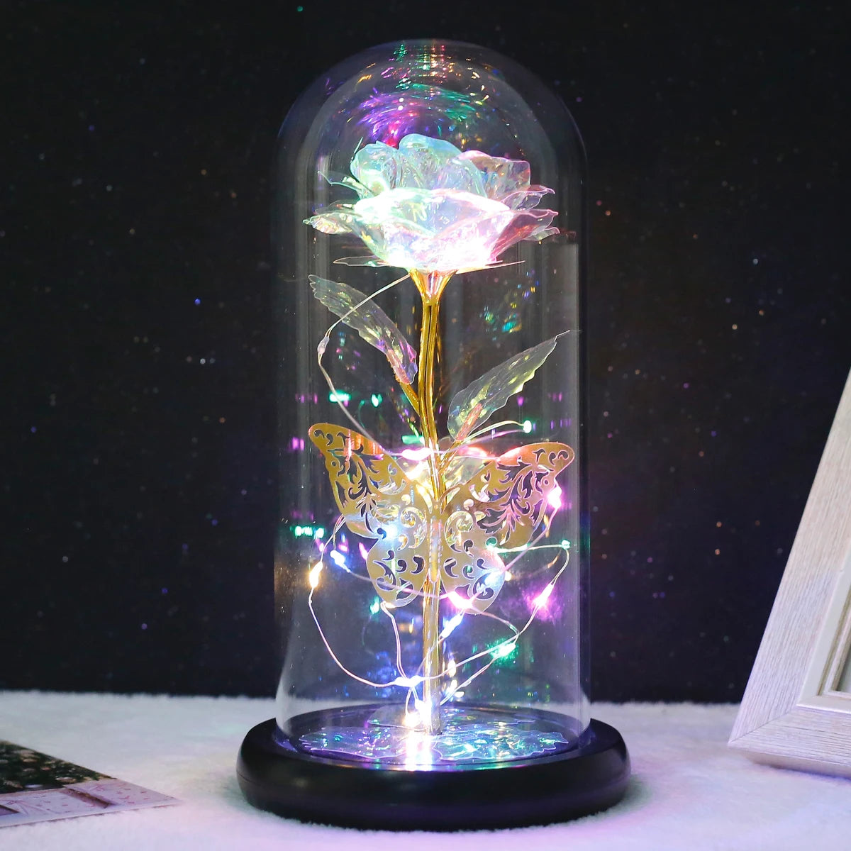 Enchanted Rose & Butterfly Lamp