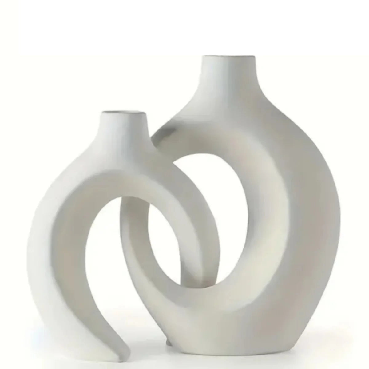 Elegant 2-Piece Ceramic Art Vase Set - Minimalist Home Decor