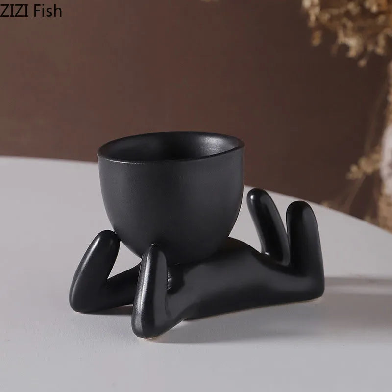 minimalist art figure planter