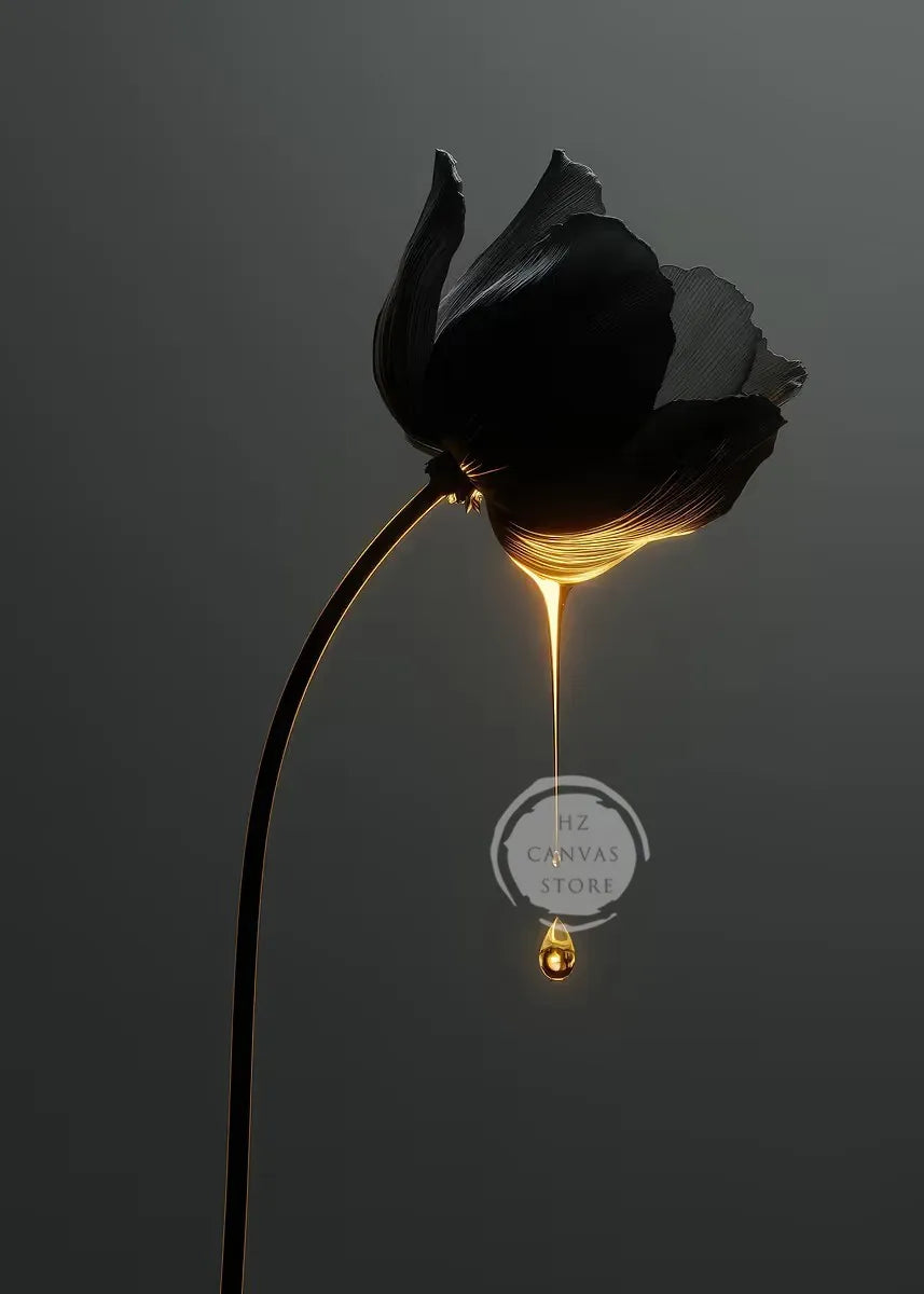 Monochrome Burning Rose & Calla Lily Art