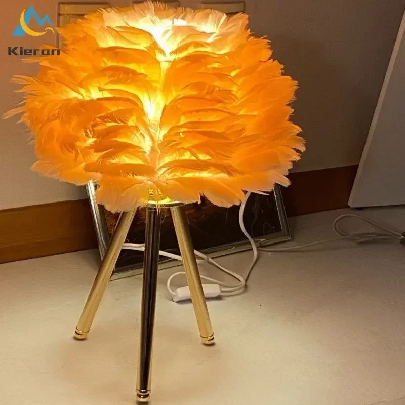 Nordic Feather LED Table Lamp