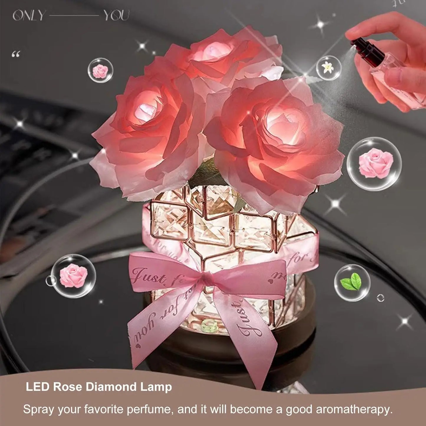 Crystal Rose Rechargeable Lamp