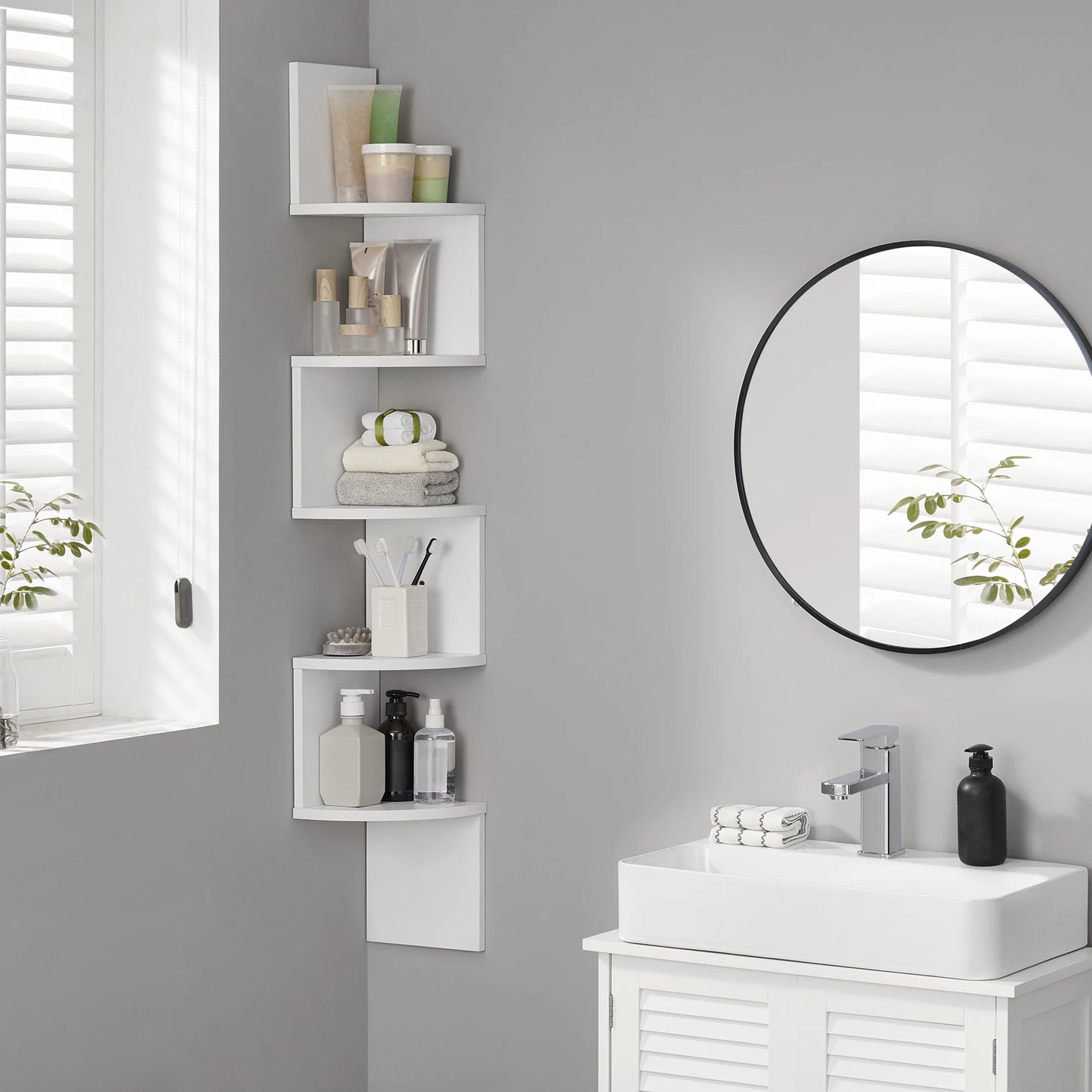 5-Tier Floating Corner Shelf