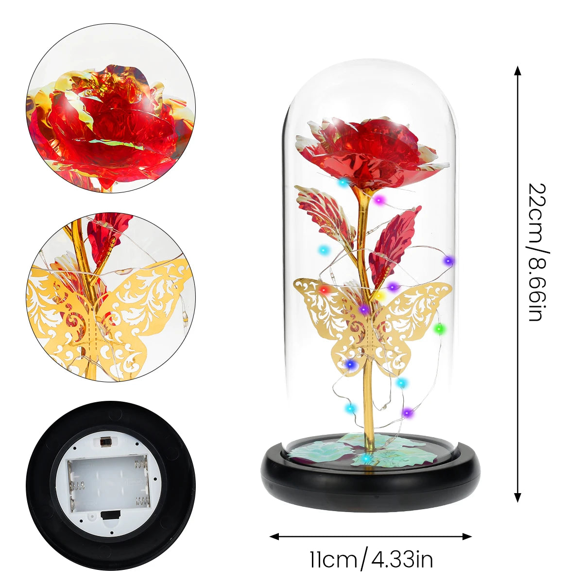 Enchanted Rose & Butterfly Lamp