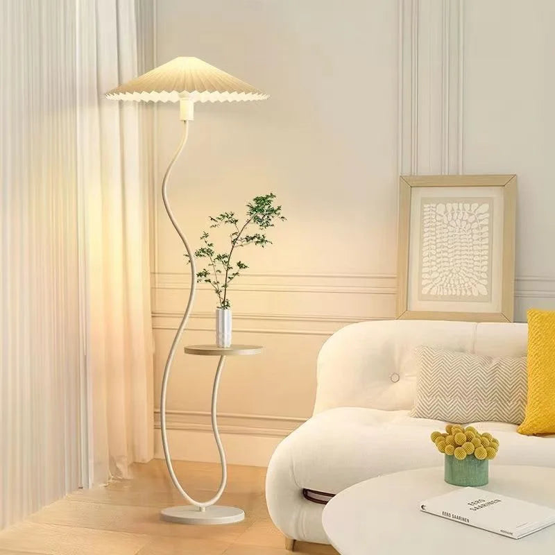 French Vintage Cream Floor Lamp