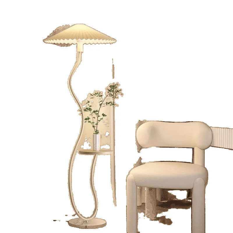 French Vintage Cream Floor Lamp