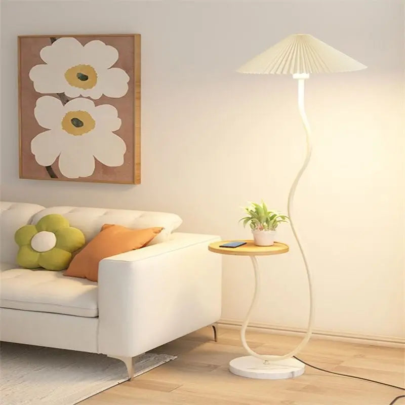French Vintage Cream Floor Lamp