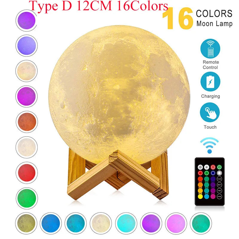 Levitating Moon Lamp 3D Magnetic Floating Night Light