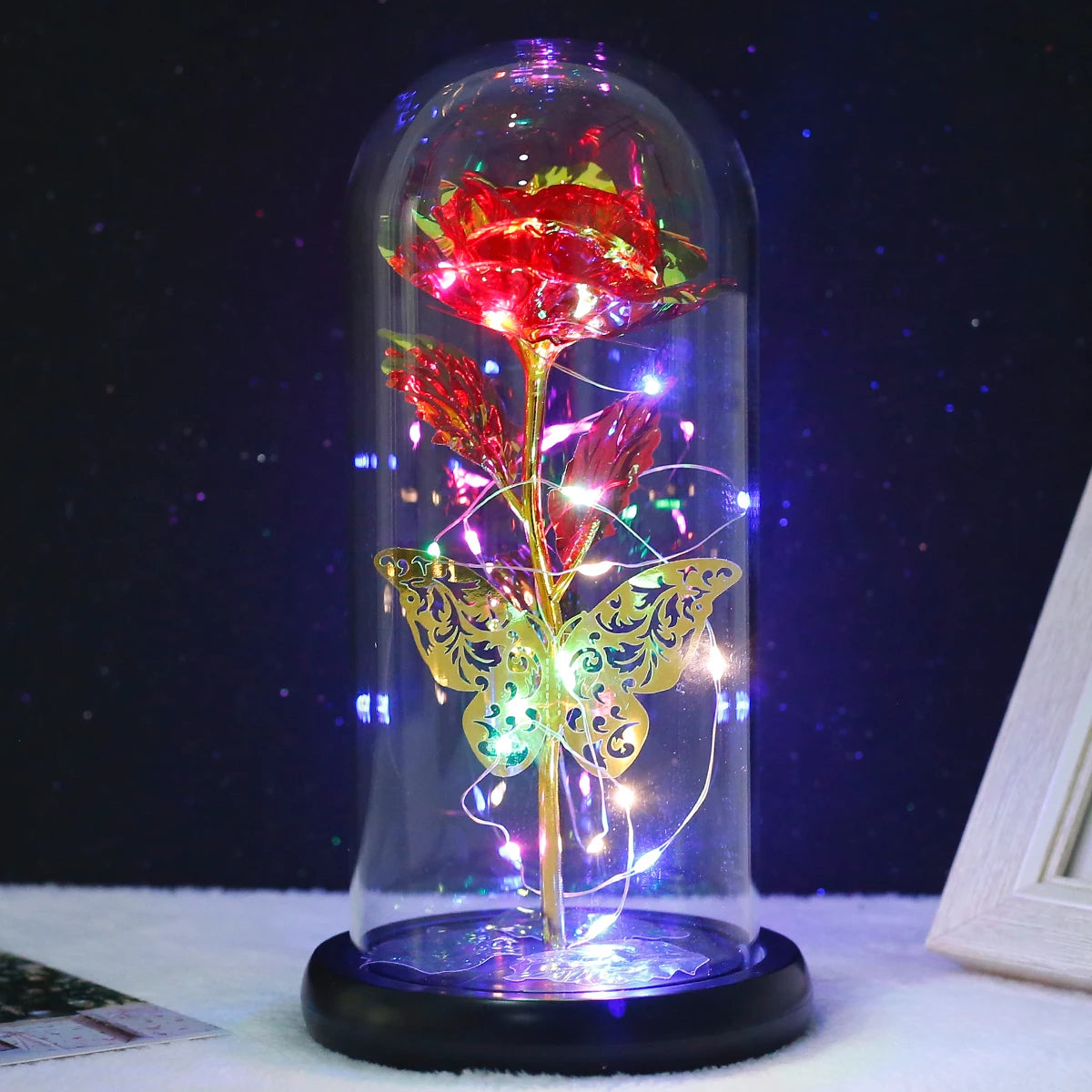 Enchanted Rose & Butterfly Lamp