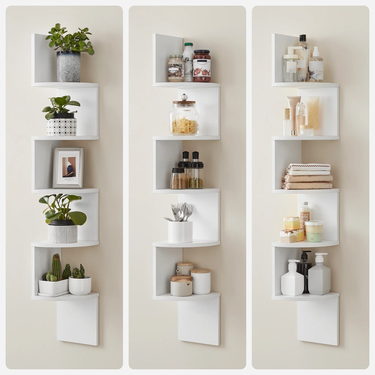 5-Tier Floating Corner Shelf