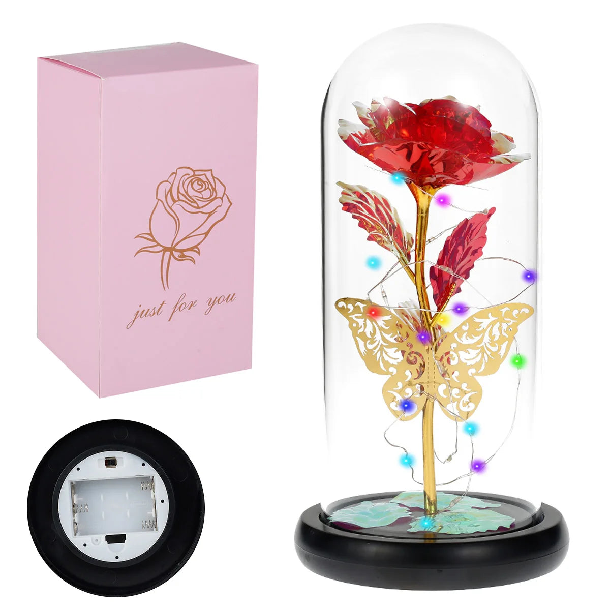 Enchanted Rose & Butterfly Lamp
