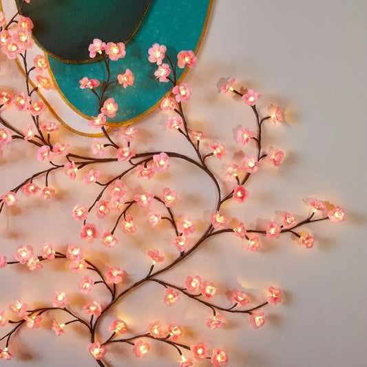 72/96 Leds  Christmas Bulb Accessories Tree Lights Cherry Blossom Bendable Flower Branch Tree Wedding Decoration Willow Vine