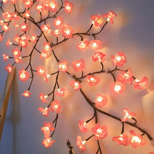 72/96 Leds  Christmas Bulb Accessories Tree Lights Cherry Blossom Bendable Flower Branch Tree Wedding Decoration Willow Vine