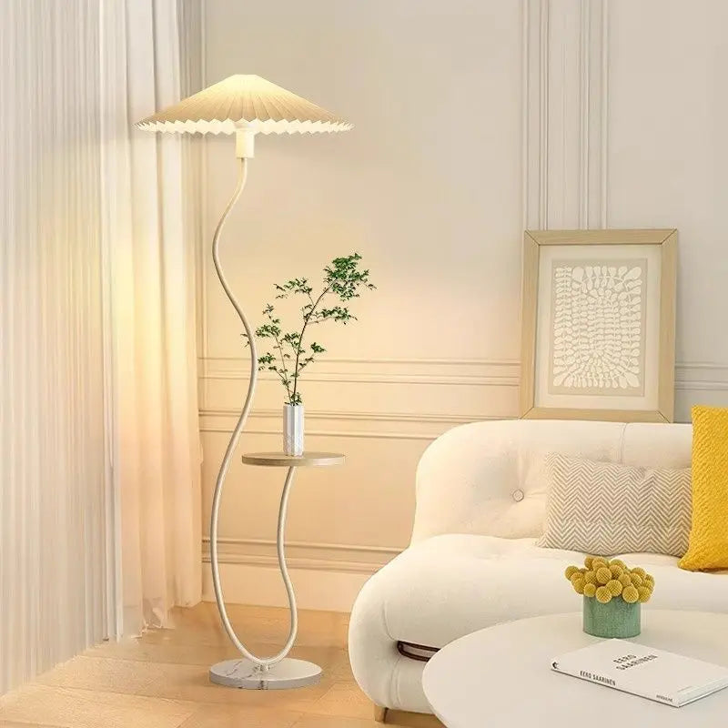 French Vintage Cream Floor Lamp