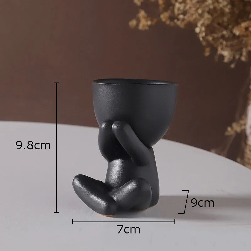 minimalist art figure planter